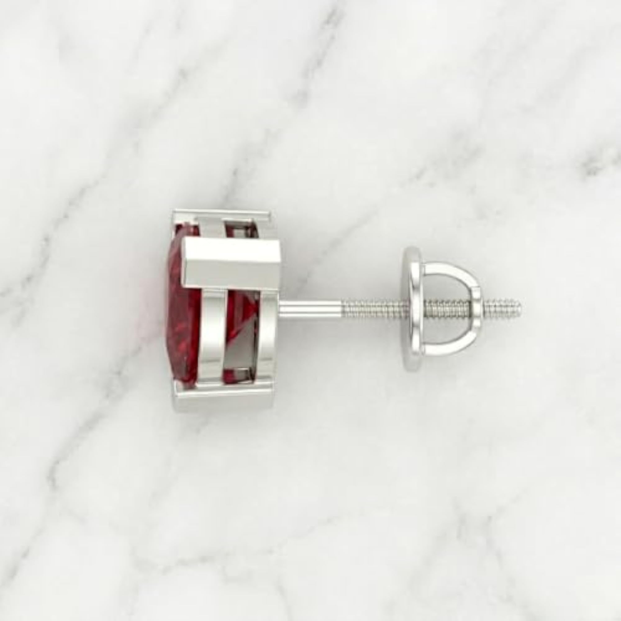 Men's 925 Silver Triangle Shaped AAA+ Gemstone Single Stud Earring